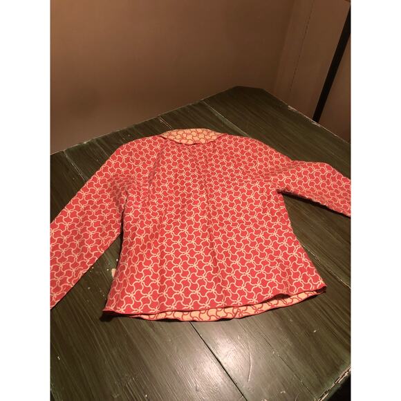 Khangura EUC Women's Pink Cream Textured Geo Print Blazer Size S - Picture 7 of 8